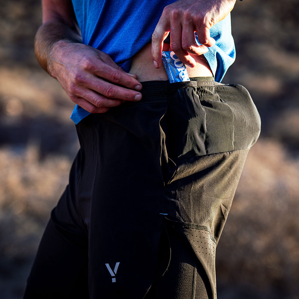 Mens Tern 2-in-1 Trail Shorts (Black)