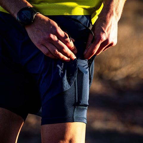 Mens Tern 2-In-1 Trail Shorts (Navy)