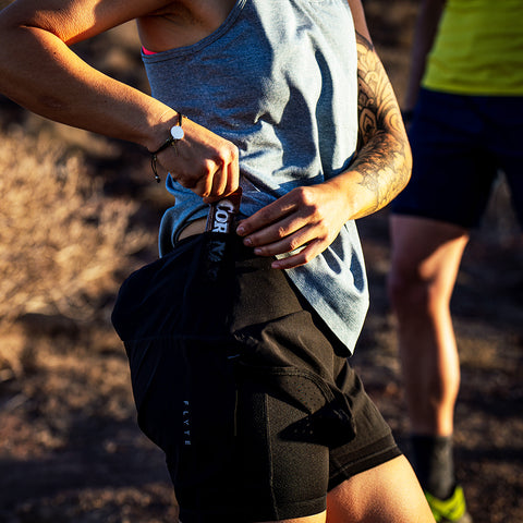Womens Tern 2-In-1 Trail Shorts (Black)