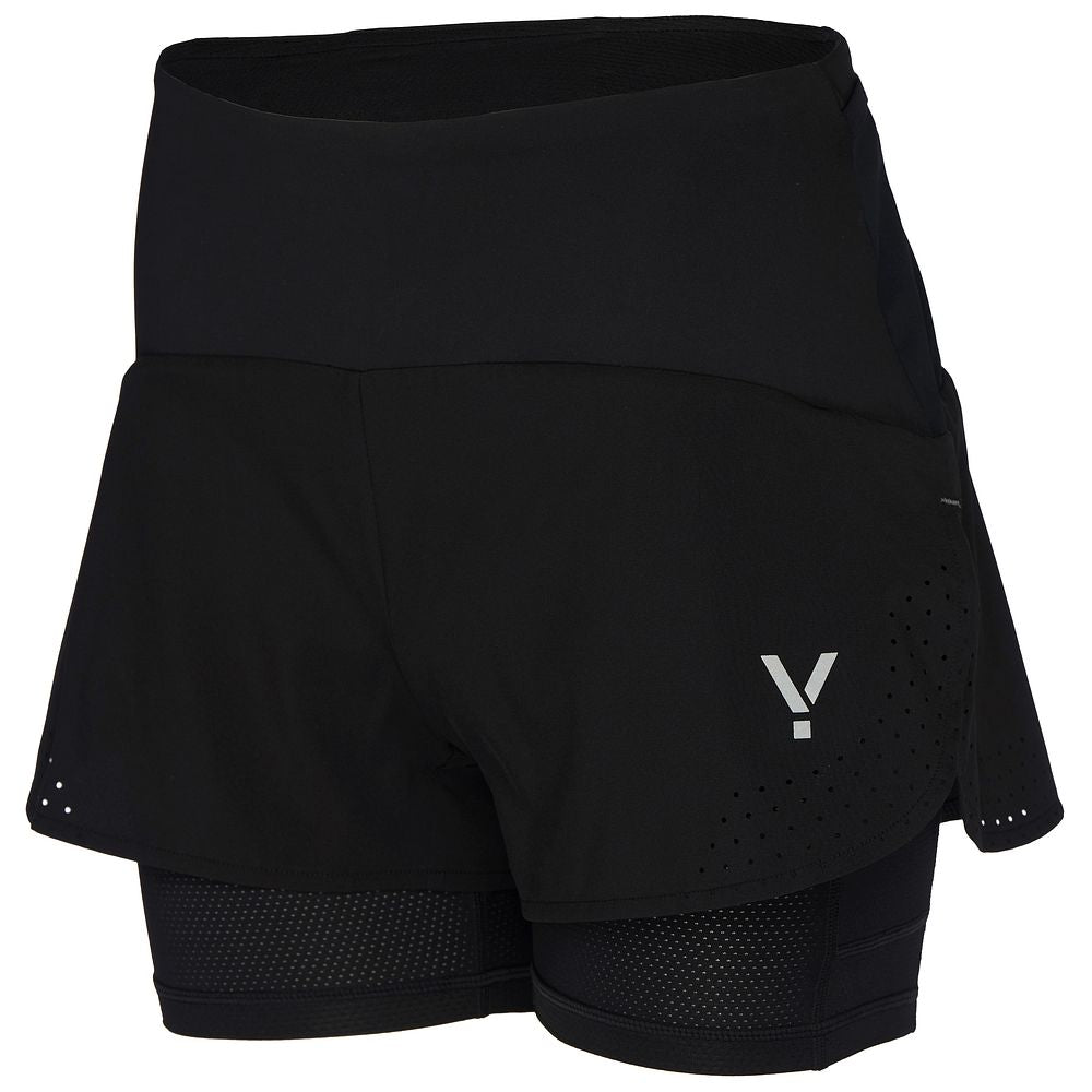 Womens Tern 2-In-1 Trail Shorts (Black) #contain