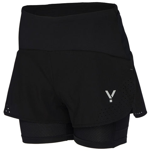 Womens Tern 2-In-1 Trail Shorts (Black) #contain