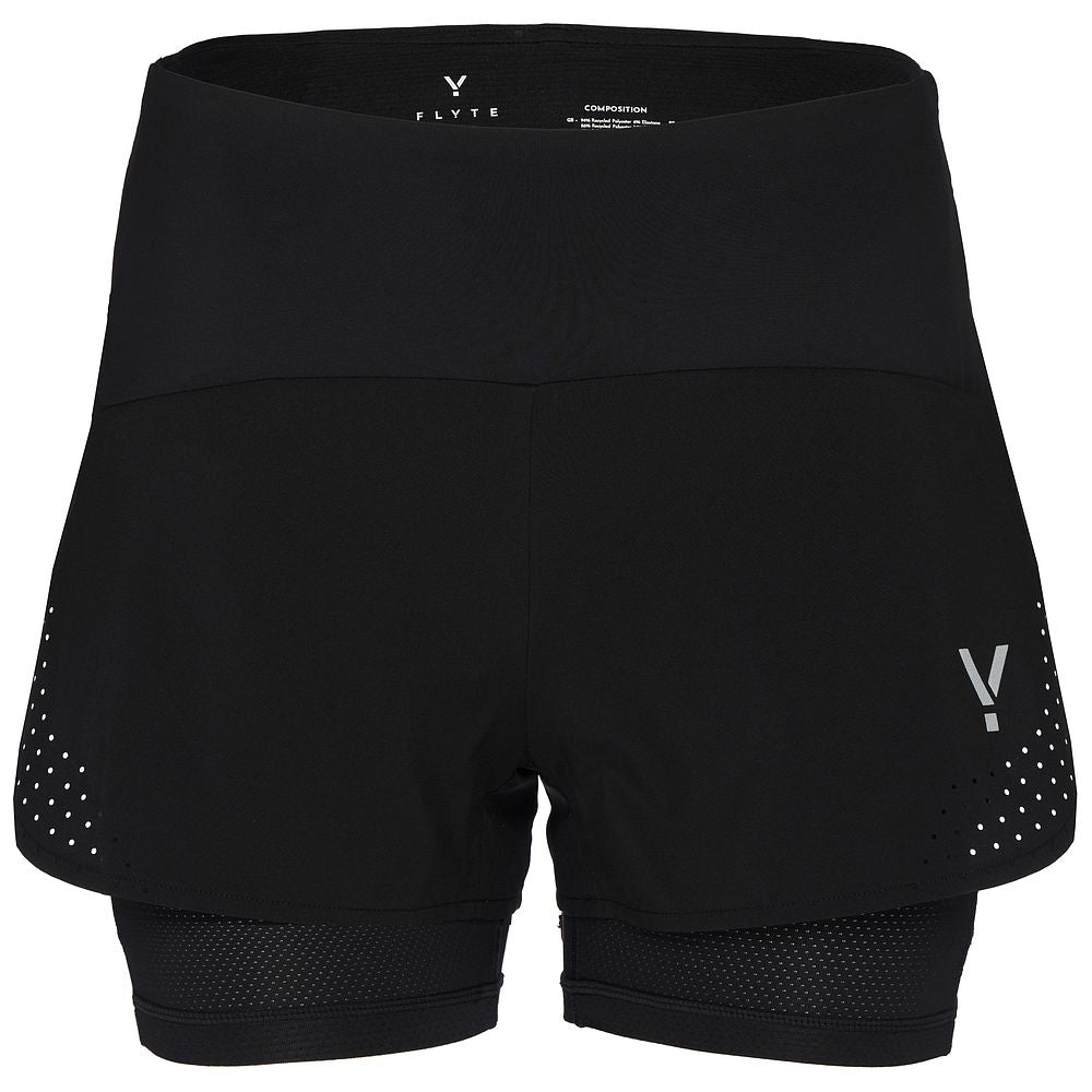 Womens Tern 2-In-1 Trail Shorts (Black) #contain