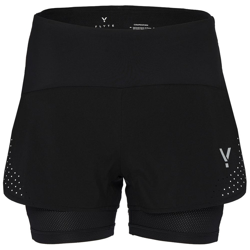 Womens Tern 2-In-1 Trail Shorts (Black) #contain