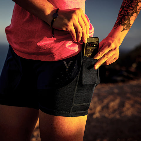 Womens Tern 2-In-1 Trail Shorts (Navy)