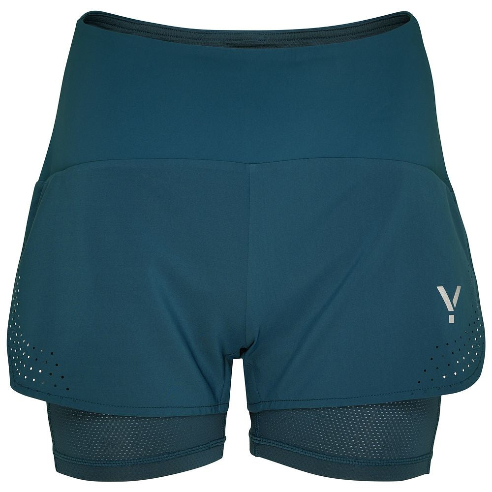 Womens Tern 2-In-1 Trail Shorts (Petrol) #contain
