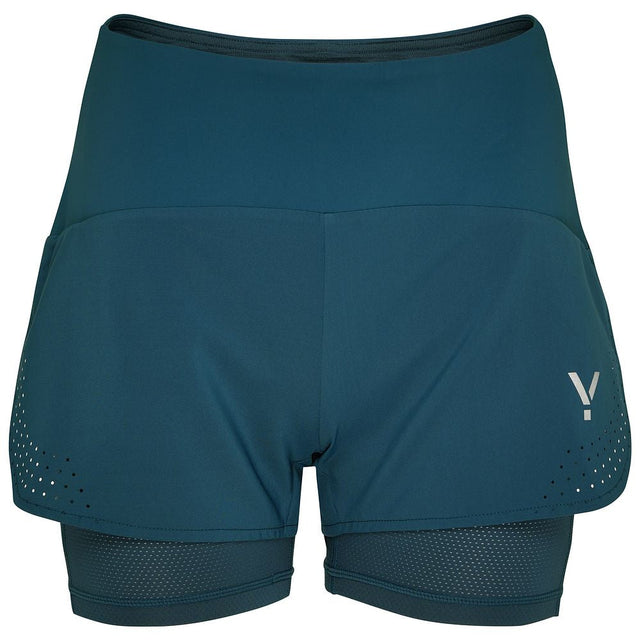Womens Tern 2-In-1 Trail Shorts (Petrol) #contain