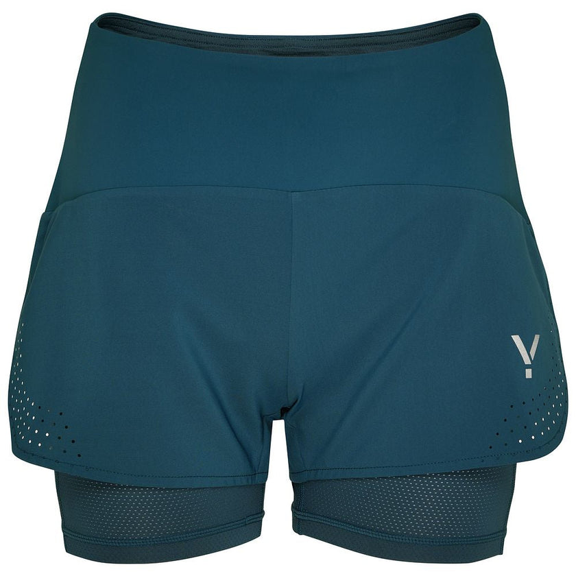 Womens Tern 2-In-1 Trail Shorts (Petrol) #contain