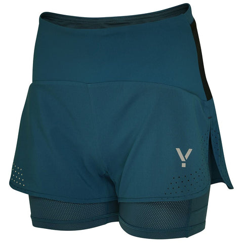Womens Tern 2-In-1 Trail Shorts (Petrol) #contain