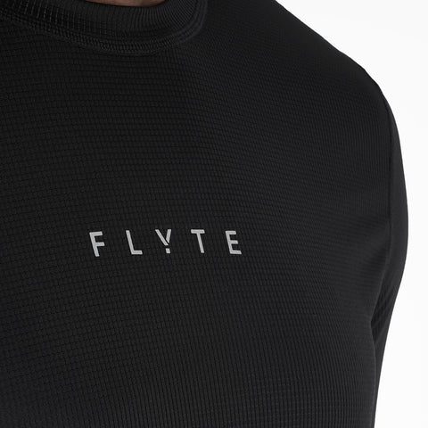 Mens Aeolus Core Long Sleeve Running Tee (Black)