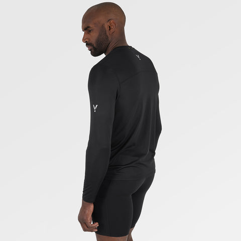 Mens Aeolus Core Long Sleeve Running Tee (Black)