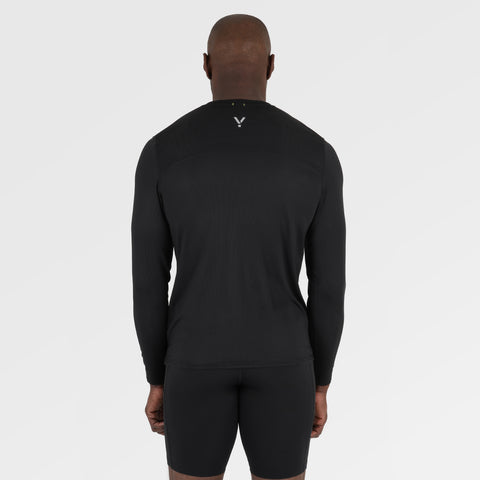 Mens Aeolus Core Long Sleeve Running Tee (Black)