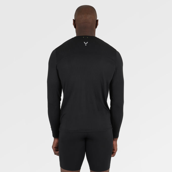 Mens Aeolus Core Long Sleeve Running Tee (Black)