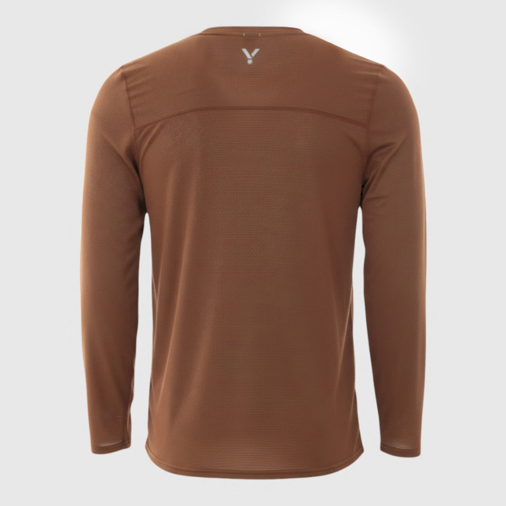 Mens Aeolus Core Long Sleeve Running Tee (Emperador) #contain ✦AI