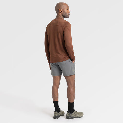 Mens Aeolus Core Long Sleeve Running Tee (Emperador) ✦AI