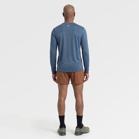 Mens Aeolus Core Long Sleeve Running Tee (Ensign Blue) ✦AI