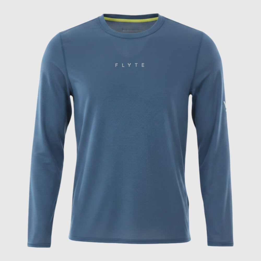Mens Aeolus Core Long Sleeve Running Tee (Ensign Blue) #contain ✦AI