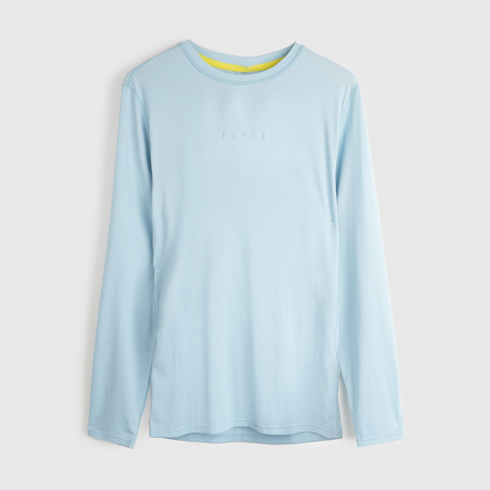 Mens Aeolus Core Long Sleeve Running Tee (Forget Me Not) #contain