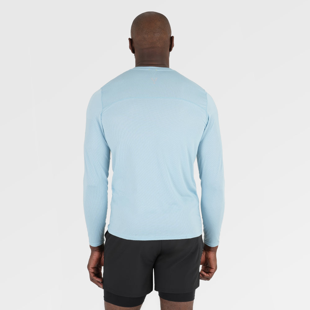 Mens Aeolus Core Long Sleeve Running Tee (Forget Me Not)