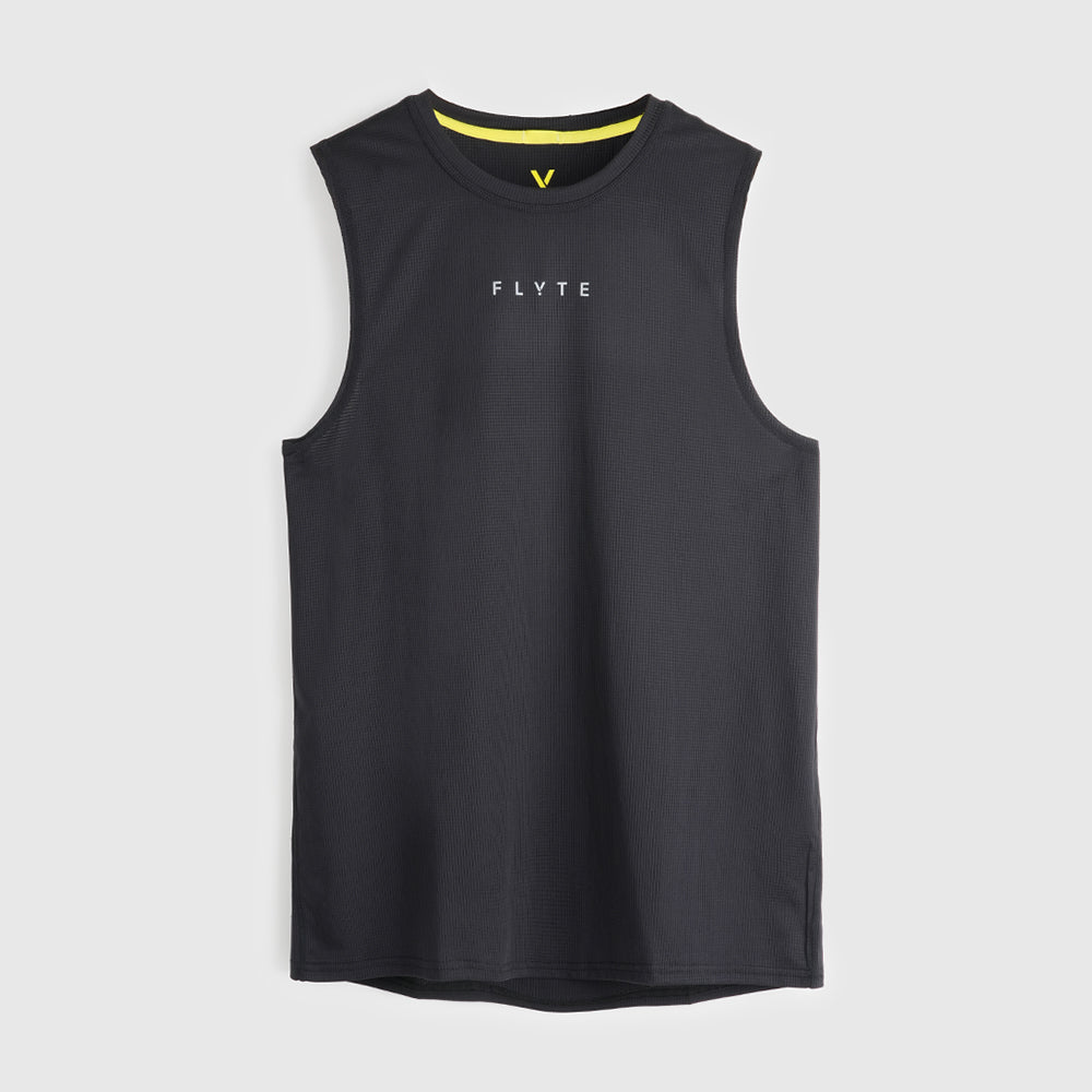 Mens Aeolus Core Running Singlet (Black) #contain