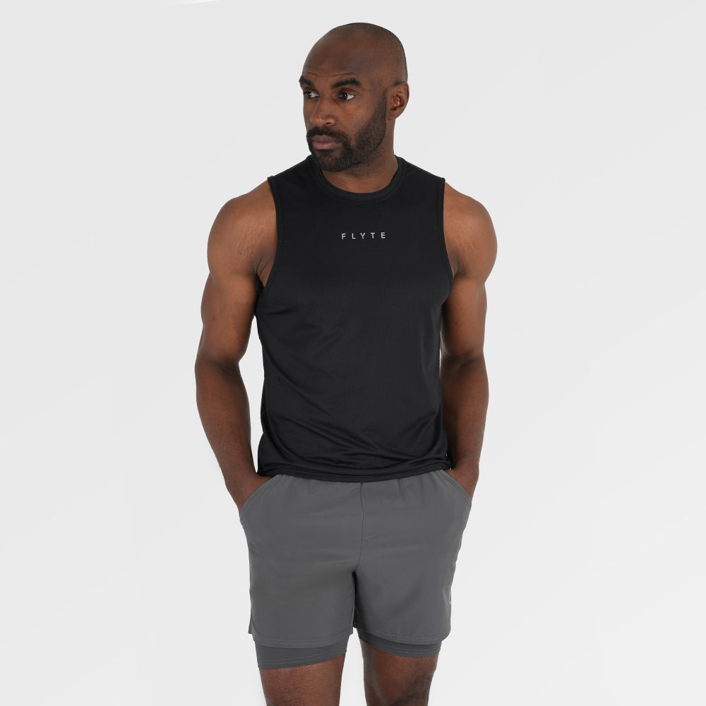 Mens Aeolus Core Running Singlet (Black)