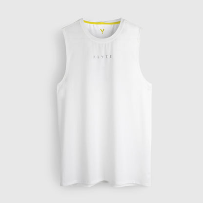 Mens Aeolus Core Running Singlet (White) #contain