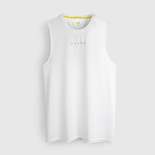 Mens Aeolus Core Running Singlet (White)