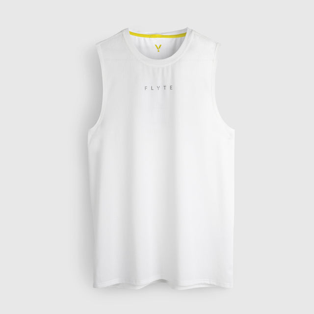 Mens Aeolus Core Running Singlet (White) #contain