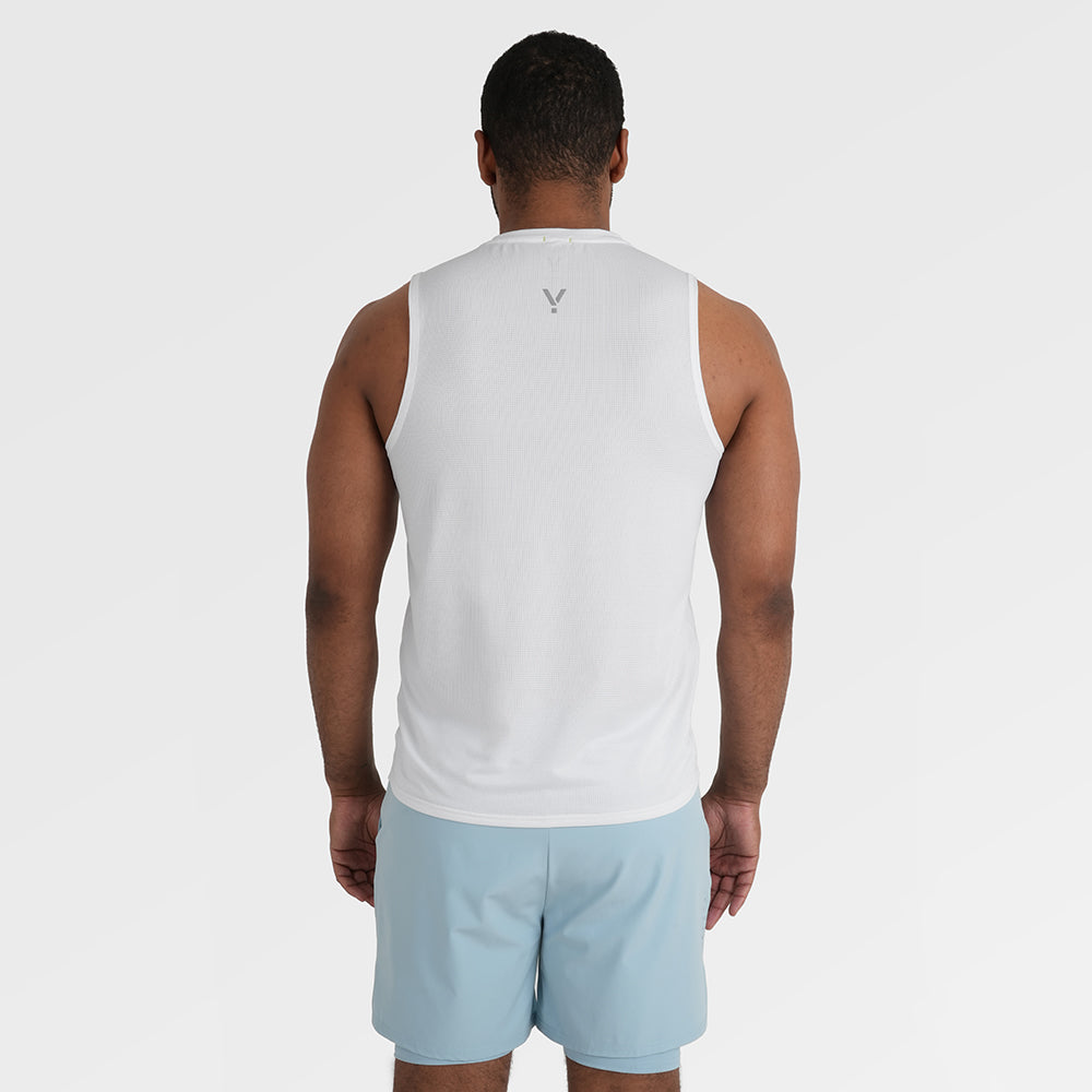 Mens Aeolus Core Running Singlet (White)