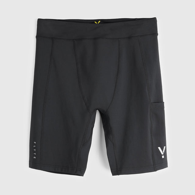 Mens Eurus Performance Running Half Tights (Black) #contain