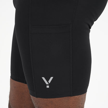 Mens Eurus Performance Running Half Tights (Black)