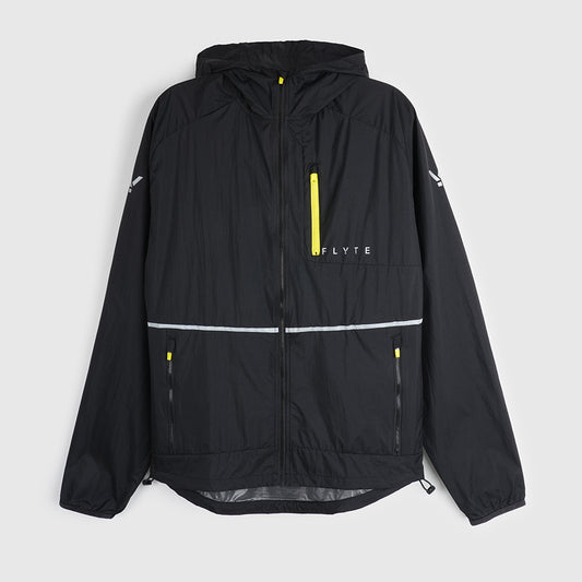 Mens Finch Windproof Packable Hooded Running Jacket (Black)