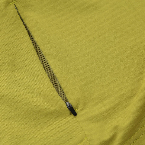 Mens Horizon 1/4 Zip Hoodless Running Grid Fleece Pullover (Lime)