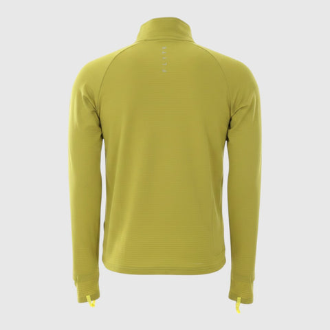 Mens Horizon 1/4 Zip Hoodless Running Grid Fleece Pullover (Lime) #contain ✦AI