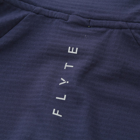 Mens Horizon 1/4 Zip Hoodless Running Grid Fleece Pullover (Navy)