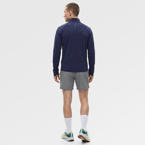 Mens Horizon 1/4 Zip Hoodless Running Grid Fleece Pullover (Navy) ✦AI