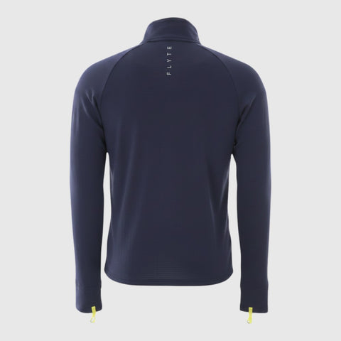 Mens Horizon 1/4 Zip Hoodless Running Grid Fleece Pullover (Navy) #contain ✦AI