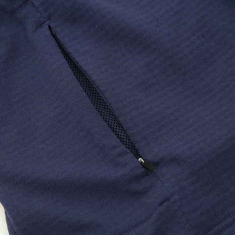 Mens Horizon 1/4 Zip Hoodless Running Grid Fleece Pullover (Navy)