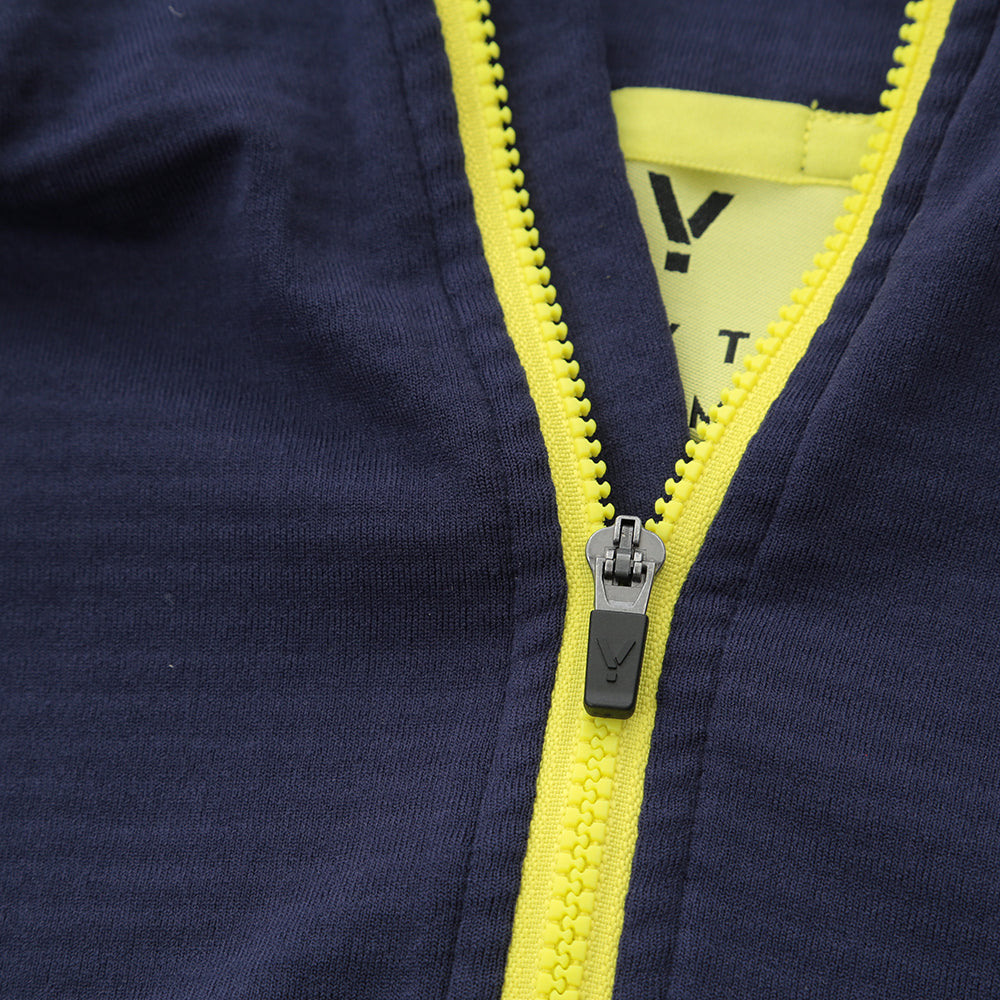 Mens Horizon 1/4 Zip Hoodless Running Grid Fleece Pullover (Navy)