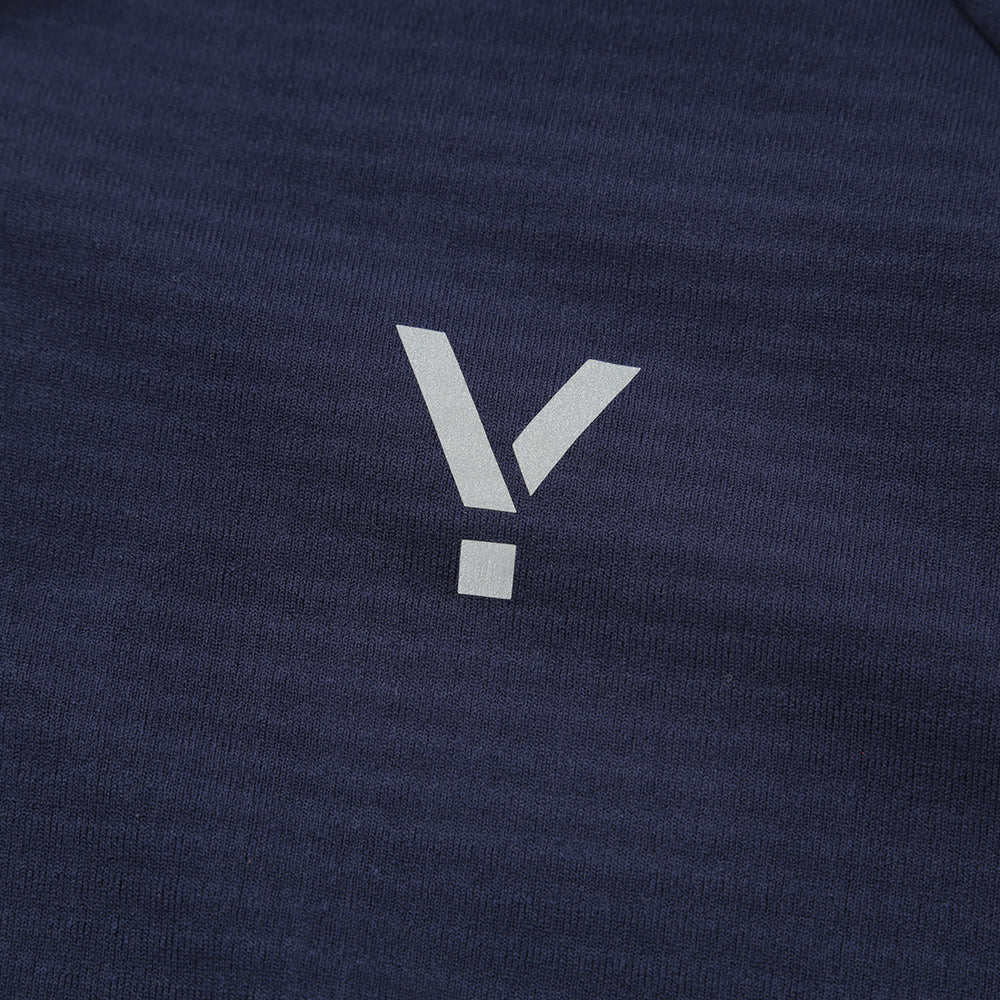 Mens Horizon 1/4 Zip Hoodless Running Grid Fleece Pullover (Navy)