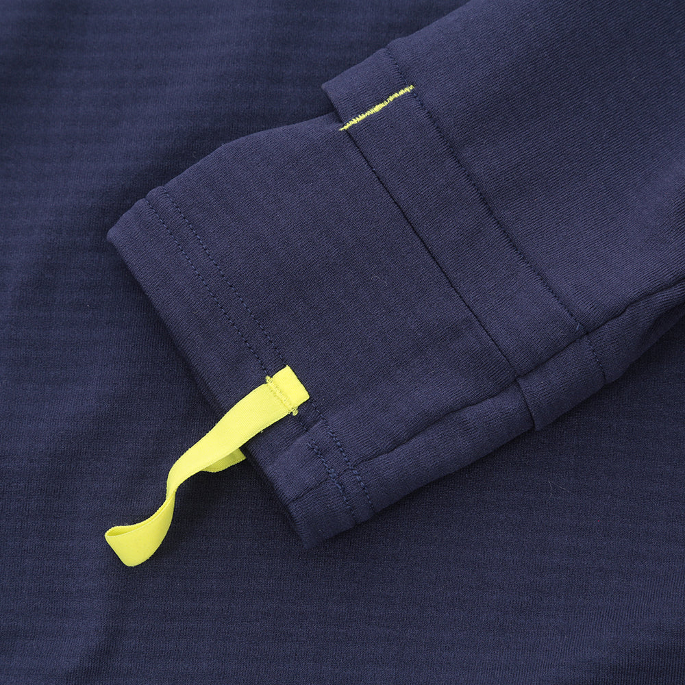 Mens Horizon 1/4 Zip Hoodless Running Grid Fleece Pullover (Navy)