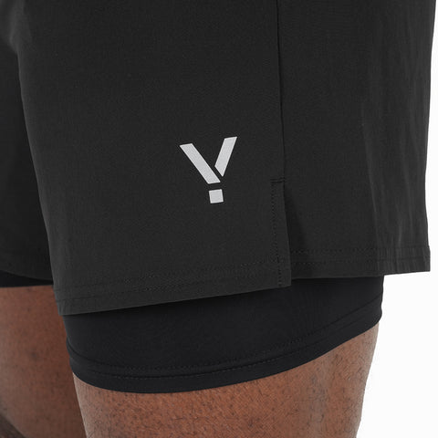 Mens Skua 5 Inch Core 2-In-1 Running Shorts (Black)