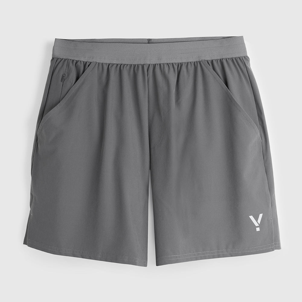 Mens Skua 5 Inch Core Running Shorts (Gray Pinstripe) #contain