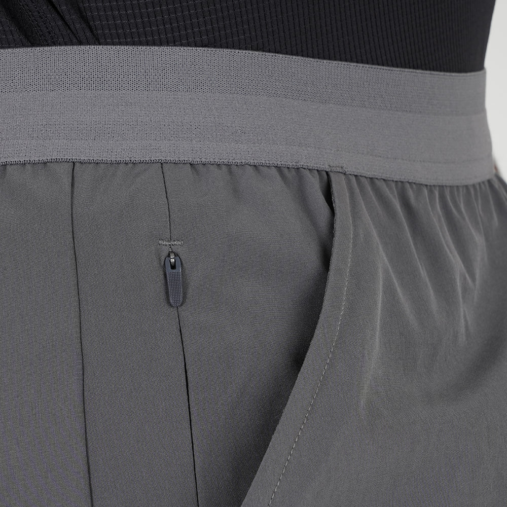Mens Skua 5 Inch Core Running Shorts (Gray Pinstripe)