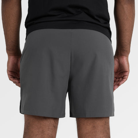 Mens Skua 5 Inch Core Running Shorts (Gray Pinstripe)