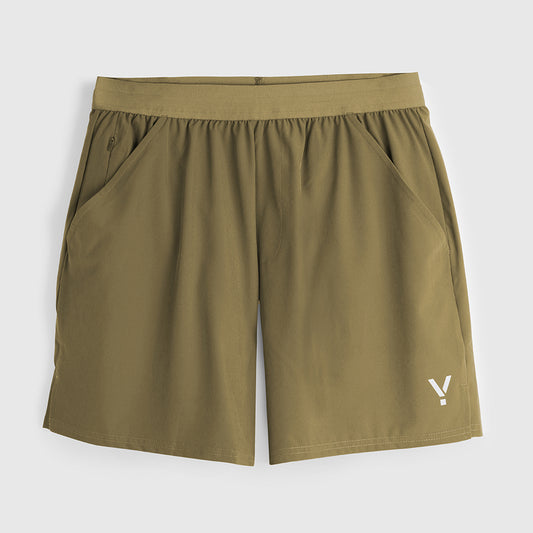 Mens Skua 5 Inch Core Running Shorts (Khaki)