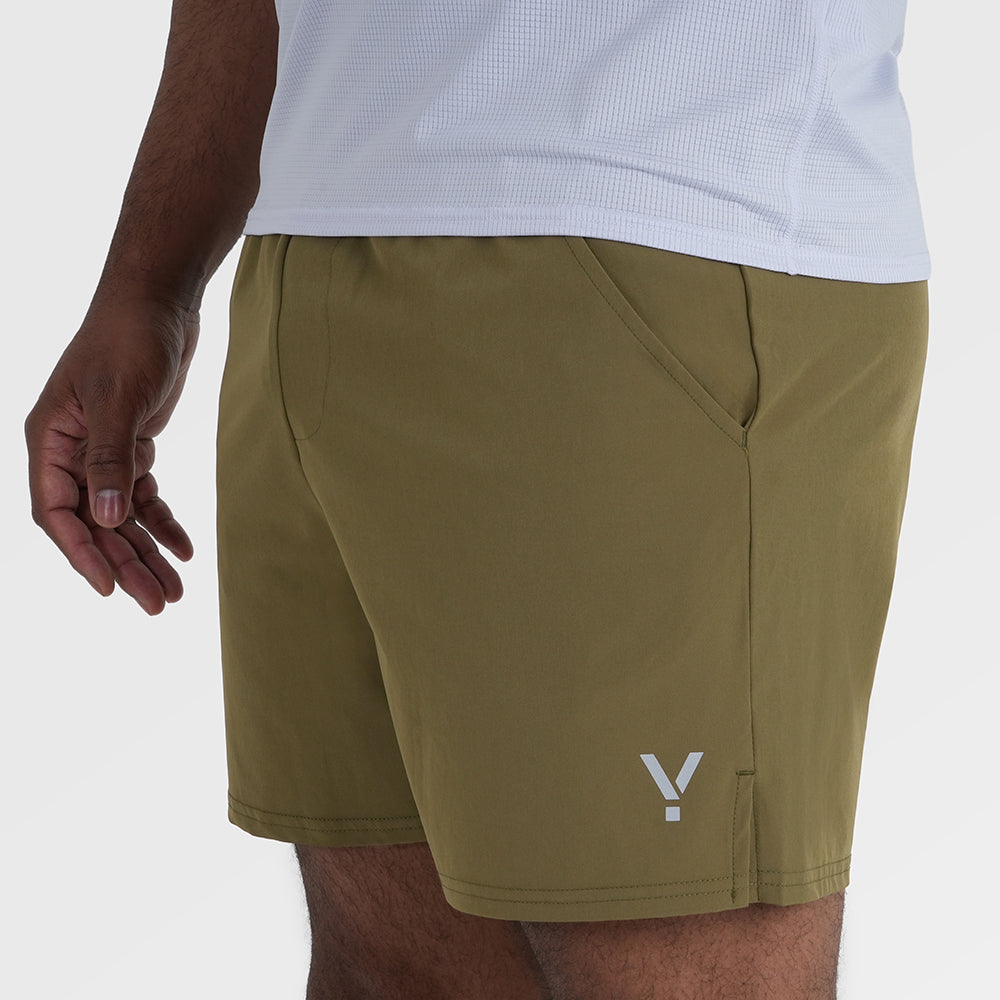 Mens Skua 5 Inch Core Running Shorts (Khaki)