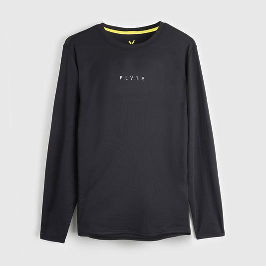 Womens Aeolus Core Long Sleeve Running Tee (Black)