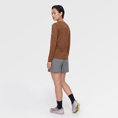 Womens Elpis Core Long Sleeve Running Tee (Emperador) ✦AI