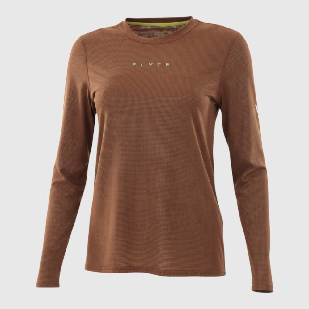 Womens Elpis Core Long Sleeve Running Tee (Emperador) #contain ✦AI