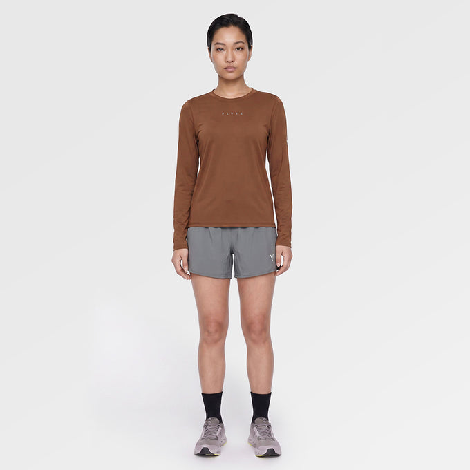 Womens Elpis Core Long Sleeve Running Tee (Emperador) ✦AI